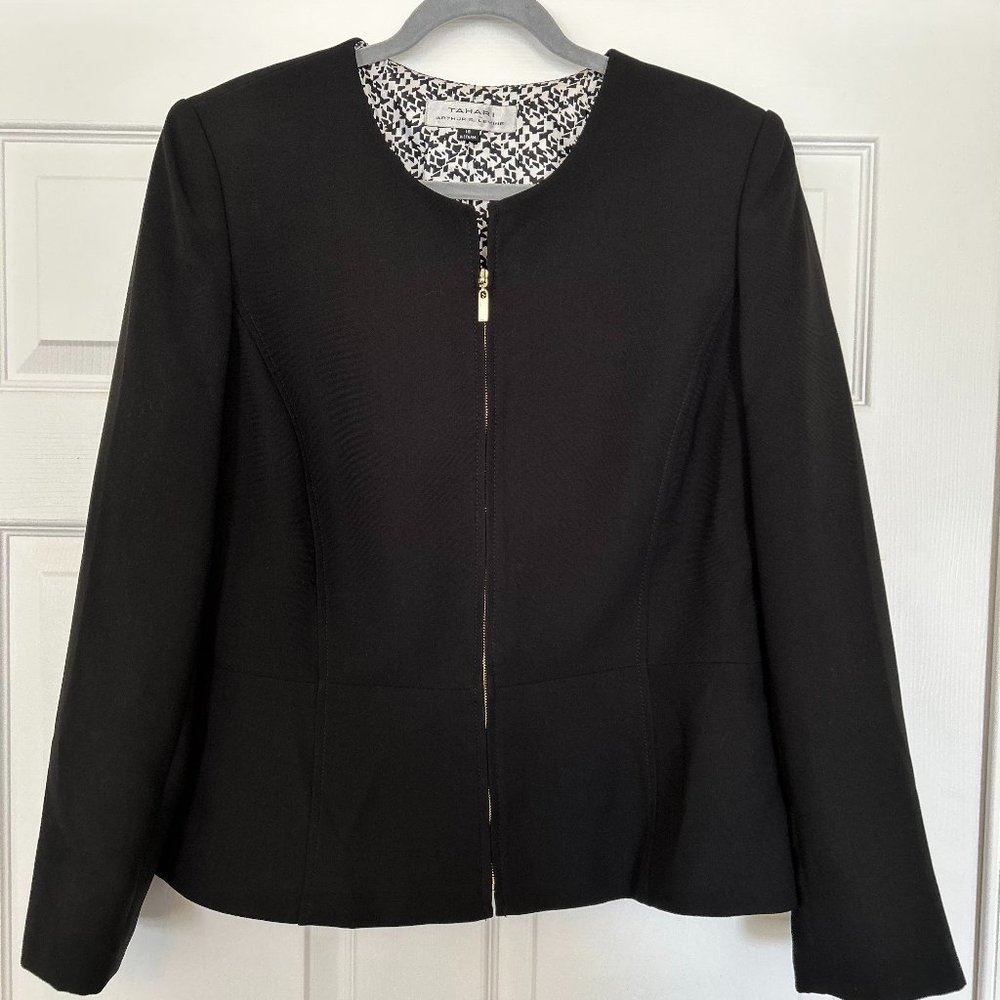 Tahari, Peplum, black blazer, size 16